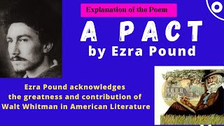 Explaination of poem quotA Pactquot by Ezra Pound Swapnils Analysis [upl. by Irahcaz]