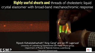 Shees amp threads of cholesteric liquid crystal elastomer with broadband mechanochromic response [upl. by Hazaki]