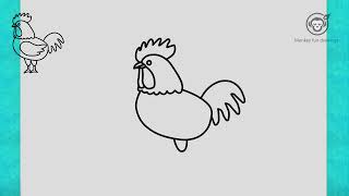 How to draw a Rooster easy for beginners drawing Rooster [upl. by Bullion84]