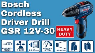 Bosch GSR 12V 30 Heavy Duty Cordless Brushless Driver Drill [upl. by Cleveland460]