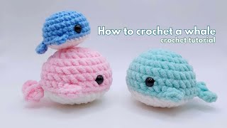 How to crochet a WHALE  For beginners  Crochet tutorial  Quick and easy  Amigurumi Tutorial [upl. by Noit115]