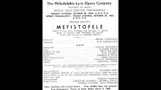 A Boitoquot MEFISTOFELEquot Philadelphia Lyric Opera Company 10291965 Ghiaurov Kraus Ligabue [upl. by Kayne]