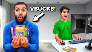 Donating VBUCKS To My Little Brother While He Streams Fortnite [upl. by Sined258]