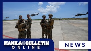 US and Philippine forces stage combat drills near strategic channel off southern Taiwan [upl. by Damarra488]