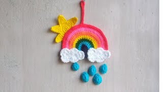 Crochet rainbow wall hanging  কুশিকাটার রংধনু 🌈 [upl. by Fionna]