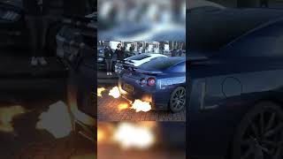 Nissan GTR R35 Exhaust Flames LOUD 🔥shorts gtr35 trending [upl. by Cantlon]