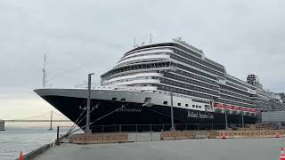 KONINGSDAM Cruise Ship November 22 2023 Wednesday Bow View From Pier 29 [upl. by Plumbo276]