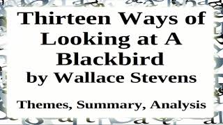 Thirteen Ways of Looking at A Blackbird by Wallace Stevens  Themes Summary Analysis [upl. by Llednar]