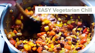 Easy Vegetarian Chili Recipe [upl. by Dorehs929]