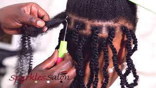 SPARKLES SALON UGANDA  NATURAL TWISTS WITH EXTENSION Full Plaiting Process [upl. by Carolyn664]