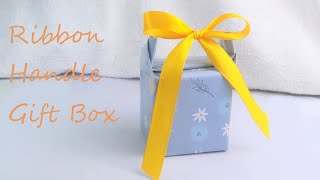 How To Wrap A Gift With Ribbon Handle  Ribbon Handle Gift Box [upl. by Shiller124]