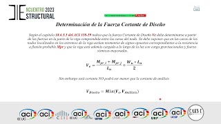 100 ESTUDIO de la CORTANTE de DISEÑO en VIGAS SMF  ACI 318  2019 [upl. by Anitreb]