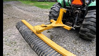 Landscape Rake First Use compacttractor tractor diesel [upl. by Goldshell]