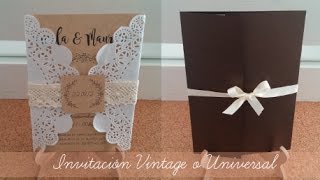 INVITACIÓN Vintage o Universal  Ideas para boda tutorial [upl. by Older744]