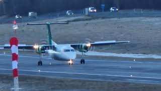 Widerøe Dash 8 lander på flyplassen [upl. by Yoo]