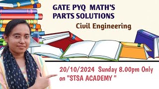 GATE PYQ MATHS PART SOLUTION TOPIC CIVIL ENGINEERING [upl. by Georgetta]