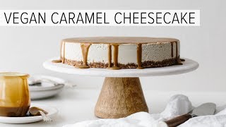 VEGAN CARAMEL CHEESECAKE  glutenfree vegan cheesecake [upl. by Alih784]