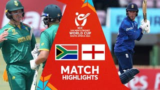 South Africa v England  Match Highlights  U19 CWC 2024 [upl. by Susanne]