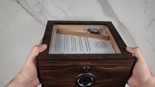 Flauno Cigar Humidor Box Accurate Digital Hygrometer Glass Top Digital Hygrometer Cigar Box Review [upl. by Derian]