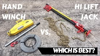 Hand Winching 4x4  Hand Winch vs Hi Lift Jack  Which Is Best  ESSENTIAL SELF RECOVERY TECHNIQUES [upl. by Baillie]