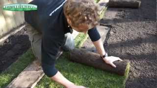 How to Lay Turf  Laying Lawn Turf [upl. by Maurer559]