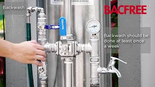 Backwash Guide Bacfree ERSeries Outdoor Water Filter [upl. by Tnarg]