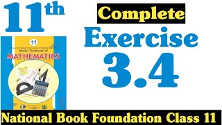 Class 11 Maths Chapter 3 Exercise 34  ex 34 class 11  34 maths class 11  NBF  Fazal Academy [upl. by Ceevah]