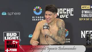 Ignacio Bahamondes Noche UFC Post Fight Interview [upl. by Aicirtap]