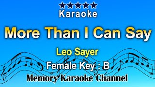 More Than I Can Say Karaoke Leo Sayer  Female Key B [upl. by Lissy]