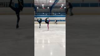 Biellmann spins with my friend from skating christmas MeghanTrainor figureskating iceskater [upl. by Nickey]