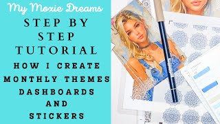 Step By Step Tutorial How I Create Monthly Planner Themes  Dashboards  Stickers [upl. by Mishaan]