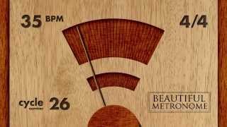 35 BPM 44 Wood Metronome HD [upl. by Aivatra]