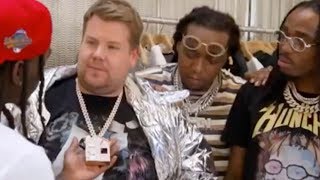 Migos Gives James Corden HILARIOUS Makeover [upl. by Fitalludba]