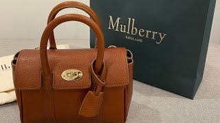 Mulberry Mini Bayswater Oak Natural Vegetable Tanned  What is in my bag [upl. by Monroe]