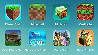 Planet Craft Minecraft Minicraft Craftopia Multi Block Craft Survival Craft Poney Craft [upl. by Ahtreb]