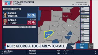 Georgia still too early to call core Metro Atlanta counties have not reported votes yet [upl. by Relyt]