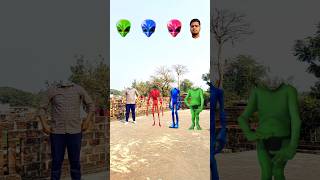 Dancing red siren blue alien amp green jockervs me correct head matching game  funny magic game 🤣🤣 [upl. by Lalla592]