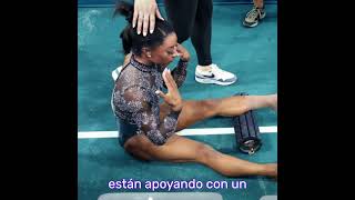 Simone Biles se lesiona la pierna las clasificatorias olímpicas pero termina 1 lugar de todas formas [upl. by Cassie]