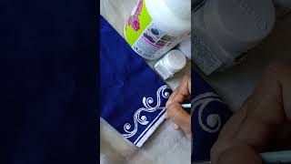 hand painting Panjabi design 💙fabricpainting fabricpaint artdesign artwork artwork trending [upl. by Ennayhs]