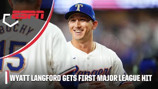 WYATT LANGFORD secures his first MAJOR LEAGUE HIT 💥  ESPN MLB [upl. by Atena]