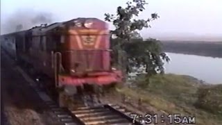 Crossing Purushottam Exp after Mancheswar  2842 Coromandel Footplate Jan 2000 [upl. by Anomahs]