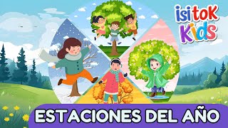 Estaciones del año en inglés  Seasons of the year  The weather in English  Video for kids [upl. by Saimon]