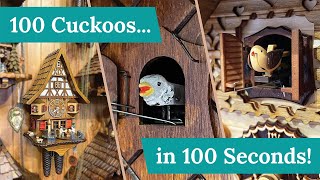 100 Cuckoos in 100 Seconds Coo Coo Clock Sounds Compilation [upl. by Nylecsoj]