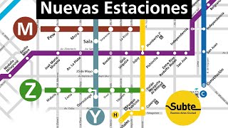 Las NUEVAS ESTACIONES del Subte de Buenos Aires Más las actuales [upl. by Eejan]