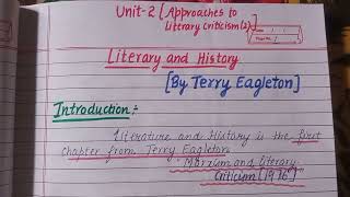 Literary and History  Terry Eagleton  Approaches to Literary Criticism 2  MA English Sem 2 [upl. by Baker628]