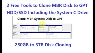 2 Free Tools to Clone MBR System Disk to GPT HDDSSD [upl. by Williamsen]