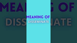 DISSEMINATE MEANING  ENGLISH ADVANCED WORDS [upl. by Rehsu]