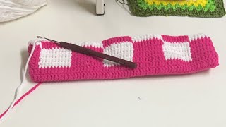 Making checkered bag crochet crochetbag live livestreaming handmade [upl. by Yendyc]