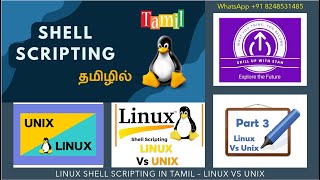 LINUX SHELL SCRIPTING in TAMIL  DAY 1  PART 3  LINUX vs UNIX [upl. by Tunk]