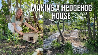 MAKING A HEDGEHOG HOUSE  ALLOTMENT GARDENING FOR BEGINNERS [upl. by Eiramnaej]